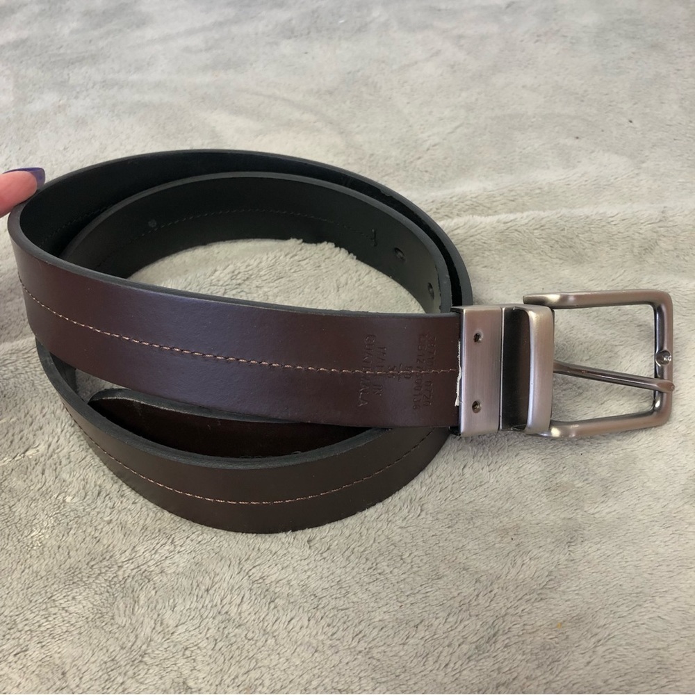 Fossil Black & Brown Leather Reversible Belt Unisex